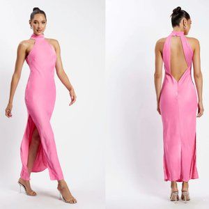 BARBIECORE DREAMZ - Meshki - Claire Satin Drape Back Maxi Dress